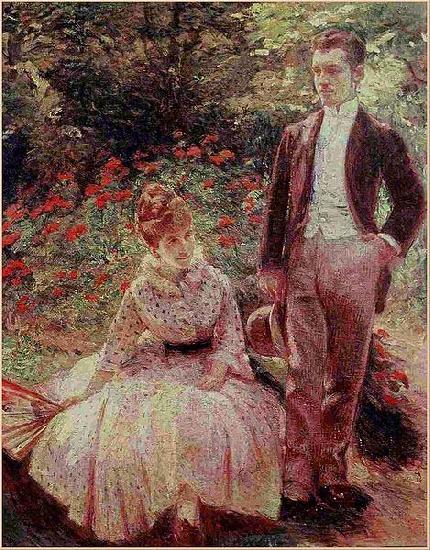 Marie Bracquemond The Artist Son and Sister in the Garden at Sevres oil painting picture